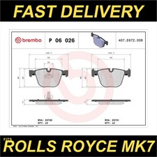 Brembo Brake Pads Set fits ROLLS ROYCE PHANTOM Mk7 6.75 Rear 03 to 17 N73B68A