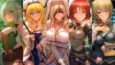 Onna Shinkan Uketsuke Jou Yousei Yunde Sword Anime Playmat Desk Mat 24x14in