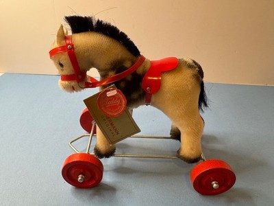 Pull Toy Teddy Hermann Pony W/ Saddle Bridle