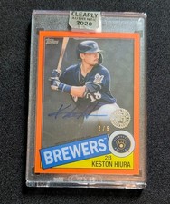 2020 Topps Clearly Authentic Keston Hiura 1985 Baseball Auto Orange 2/5