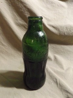 Antique Thick Walled Green Glass Hand Blown into Coca Cola Mold Broken Pontil