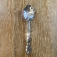 Vintage Wm Rogers Mfg Co Extra Plate Sugar Spoon Original Rogers Rose Design