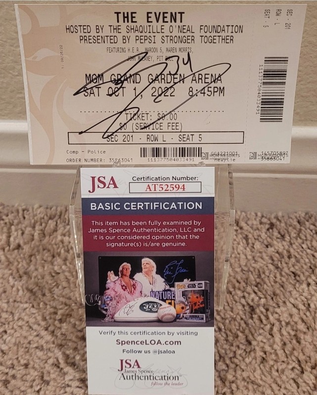 Shaquille O'neal Jsa Certified Autograph