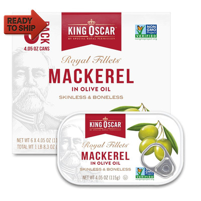 King Oscar Skinless & Boneless Mackerel in Olive Oil, 4.05-Ounce Cans (Pack Of
