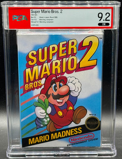 Super Mario Bros 2 Nintendo NES Round SOQ CIB Complete CGC 9.2 NOT WATA