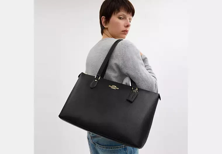COACH Crossgrain Leather Tote 40 ブラック COACH Crossgrain Leather Tote 40 ブラック