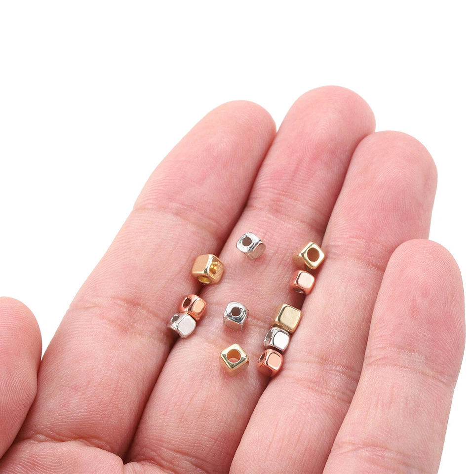 Cuentas espaciadoras de material BCC cuadradas de 300-500 piezas cuentas sueltas para fabricación de joyas hágalo usted mismo Foto 4 de 4