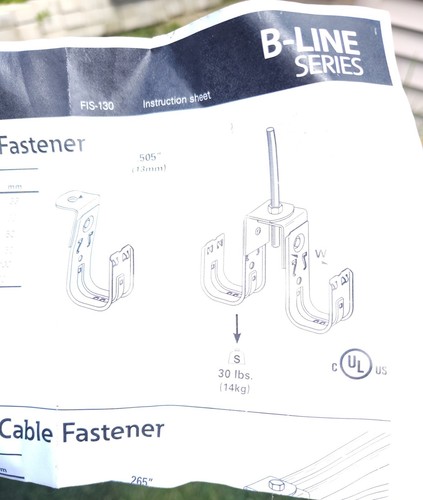 Box Of 50 Eaton B-Line J-Hook BCH32-RB 2″ Hook With Angle Bracket For 1/4" Rod  - Picture 3 of 13