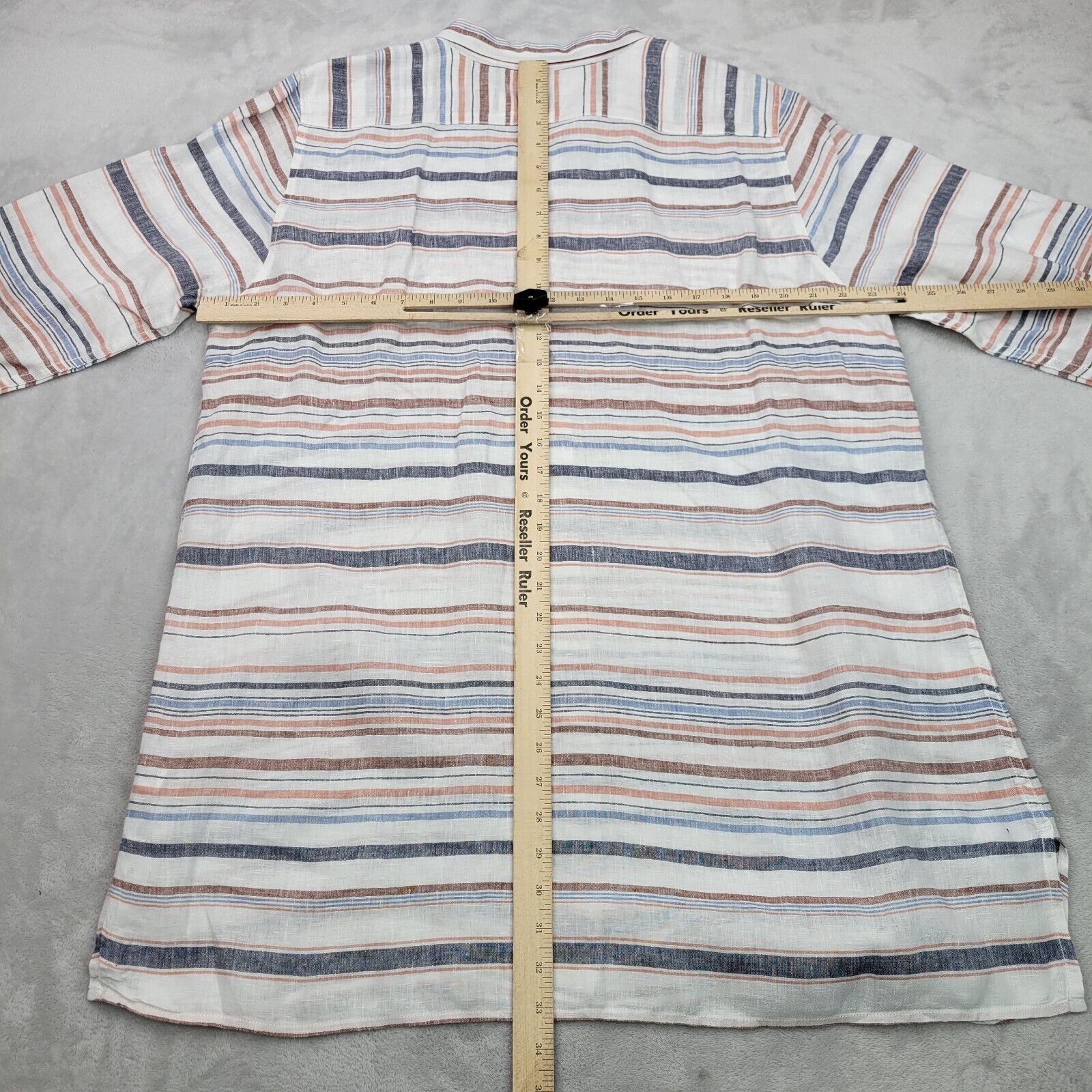 Garnet Hill Shirt Women Extra Large White Stripe … - image 7