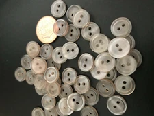 50 round two-hole 2/5" buttons craft scrapbook sewing DIY US SELLER 