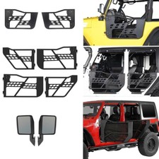 Black Steel Tube Doors Or Pair Mirrior For Jeep Wrangler Gladiator 1997-2025 Black Steel Tube Doors Or Pair Mirrior For Jeep Wrangler Gladiator 1997-2025