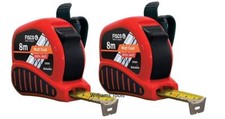 2 x Fisco BrickMate Tape Measure 8m Brick Block Courses 25mm Blade Metric Build