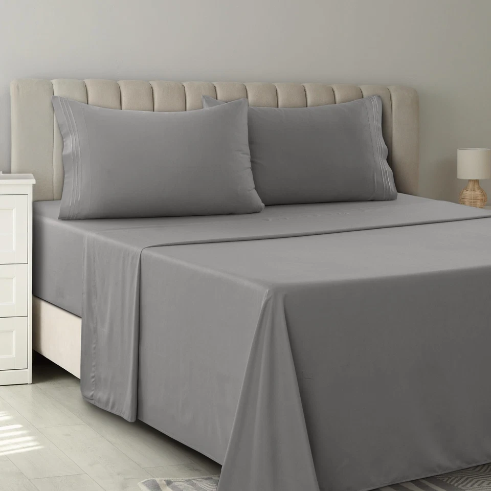 Conjunto de lençóis de cama premium 4 peças hotel luxo ultra macio bolso profundo conjunto de lençóis