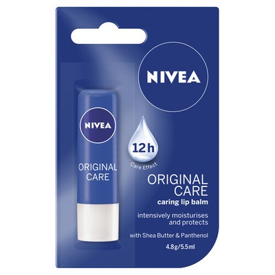 Nivea Original Care Lip Balm 4.8g/5.5ml Shea Butter Panthenol Provides Cosmetic