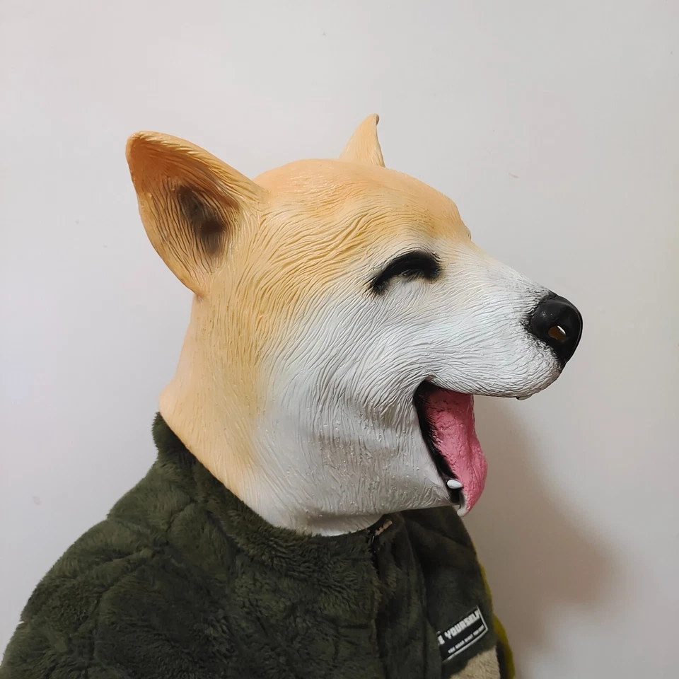 Funny Meme Akita dog doge Mask Cute Animal Cosplay Costume Props For Adult Kids - Image 4 of 4