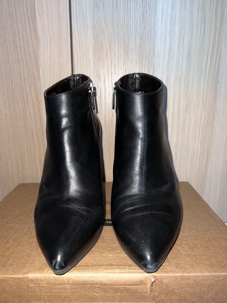 stiefeletten, 39, navyboot, schwarz, dünner absatz, spitz, handgemacht, italy