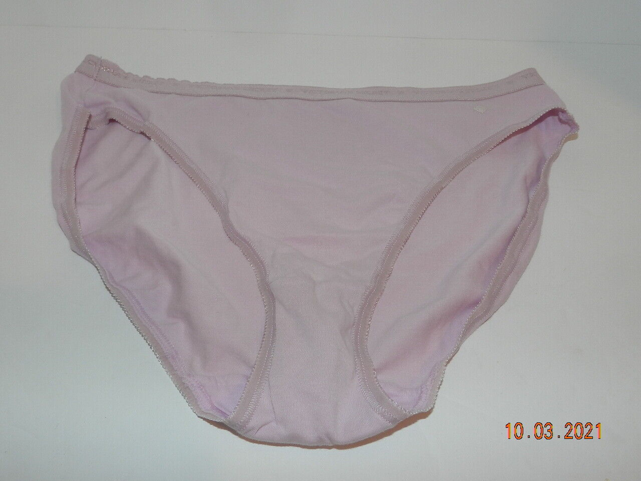 lavendar VTG Victoria's Secret Logo band High-leg Brief Solid M