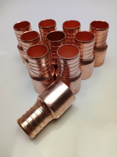 (10pc) Zurn Pex 1" Pex ร 1" Copper Pipe Male Sweat Adapter