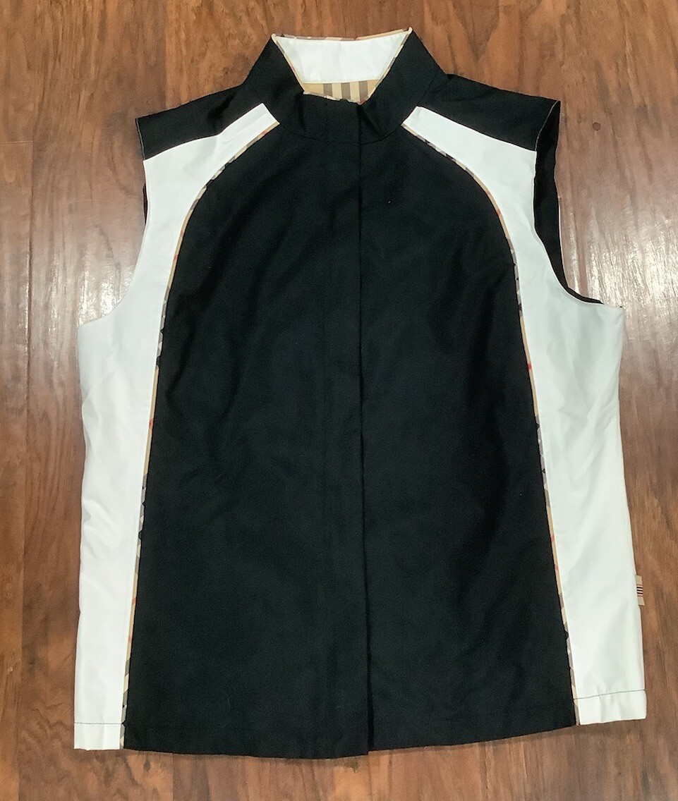 Burberry Golf Vest Check Tartan Plaid Zip Multicolored M Country