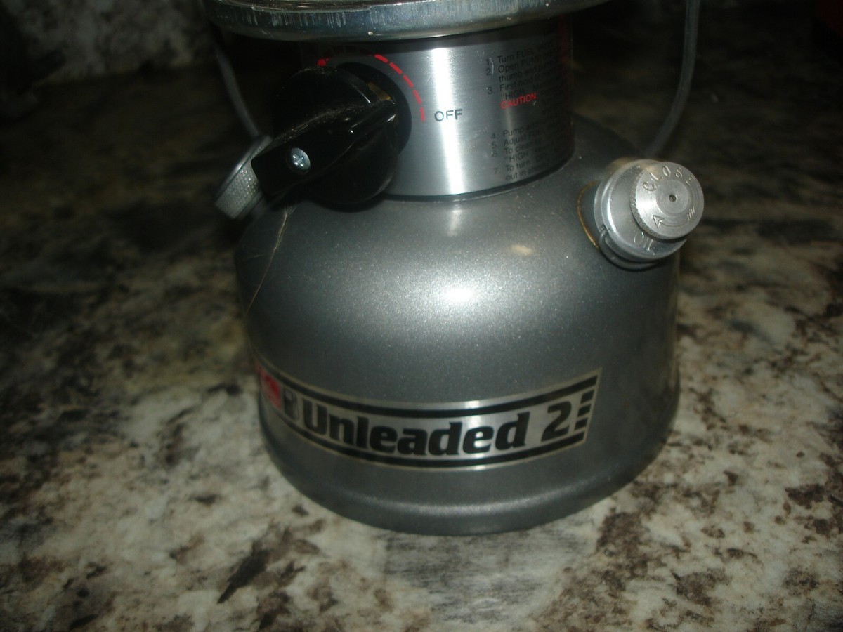 Vintage Coleman Unleaded 2 285-700 silver lantern NICE dated