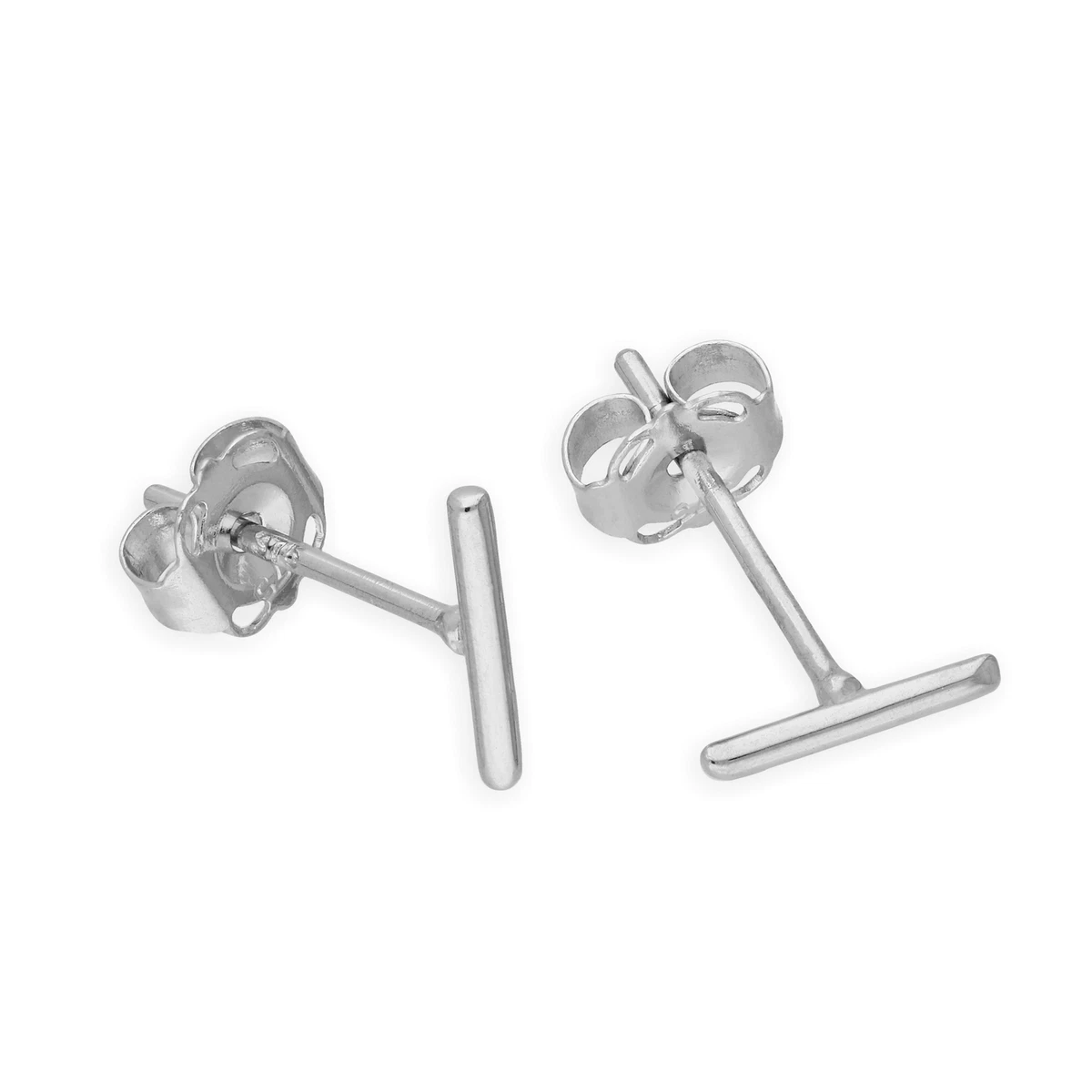 Plain white gold stud earrings sale
