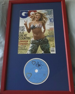 #ad Jessica Simpson autographed signed Sweet Kisses CD framed sexy 2005 GQ cover JSA $125.00