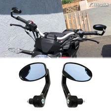 Pair 7/8" 22mm Hollow Bar End Mirror For Ducati Monster 937 696 796 900 1100 959
