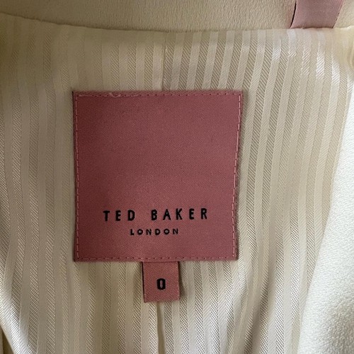 Ted Baker London Satin Cropped Blazer mit Schalkragen Weiß Größe 0 - Bild 12 von 14