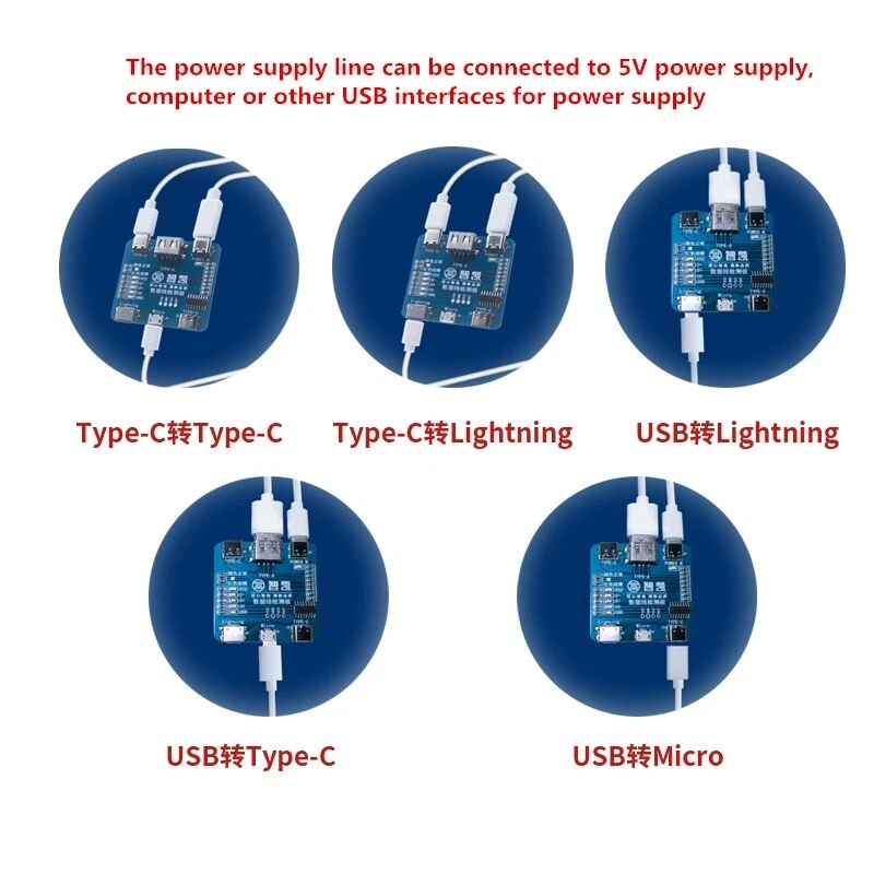Intelligent Data Line Detection Board Phone USB Cable Tester Short Circuit Test - Image 4 of 4