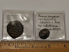2 LOT ANCIENT COINS EMPEROR TETRICUS I & HERACLIUS CONSTANTINOPLE EMPEROR 