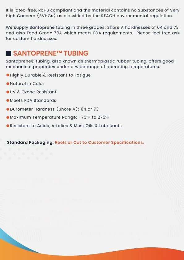 1/4in ID X 3/8in OD–50 ft, Chemical Resistant Santoprene 64A Black Rubber Tubing - Image 4 of 4