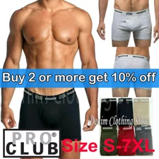 2 Pack Lot Pro Club 100% Cotton Men Underwear Boxer Briefs Shorts Size S-7XL New