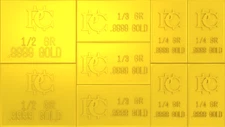 Fractional Gold Grain Bar 3 Grains of Pure Gold 11 Gold Bars in One!! Au