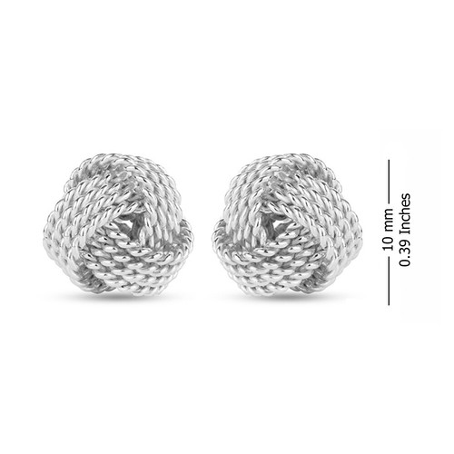 925 Sterling Silver Italian Design Love Knot Stud Earrings for Women and Girls - Picture 7 of 9