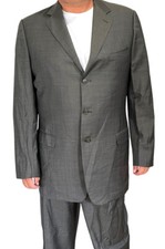 Ermenegildo Zegna Barneys NY Gray Wool 3 Button Solid Suit Jacket Blazer 56 46