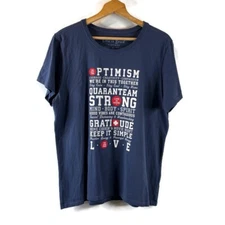 Life Is Good Label Womens T-Shirt Top Size XL Navy Blue Positive Motivational