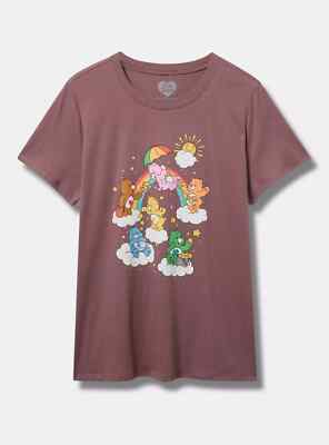 Torrid Plus 1X Care Bears Tee Crew Neck Short Sleeve Rose Taupe NWT