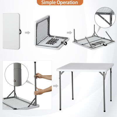 Camping Table VINGLI 34 Fold In Half Square Table, Bi-Folding