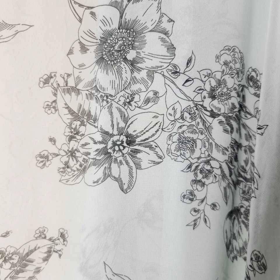 Bata envolvente vintage Apt 9 semi transparente azul peignoir floral toile talla XL Foto 3 de 4