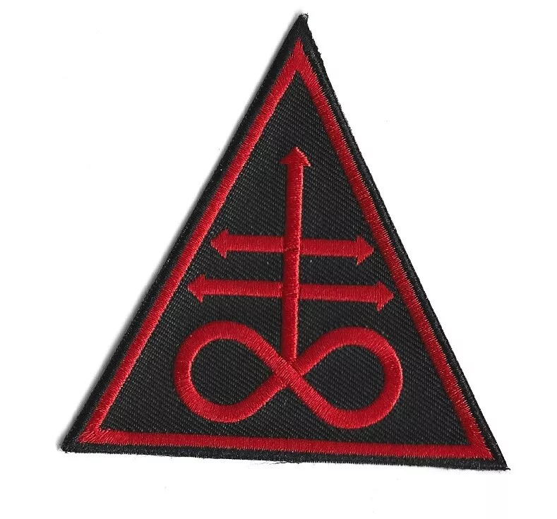 Red The Leviathan Cross of Satan Occult Symbol Embroidered Patch Applique