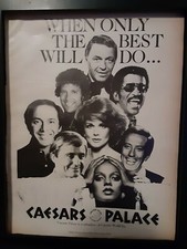 Frank Sinatra Sammy Davis Jr. Rare Caesar's Palace Promo Poster Ad Framed!