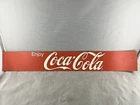 Vintage Long Plastic Coca-Cola Sign Classic Red Logo ~23" Long