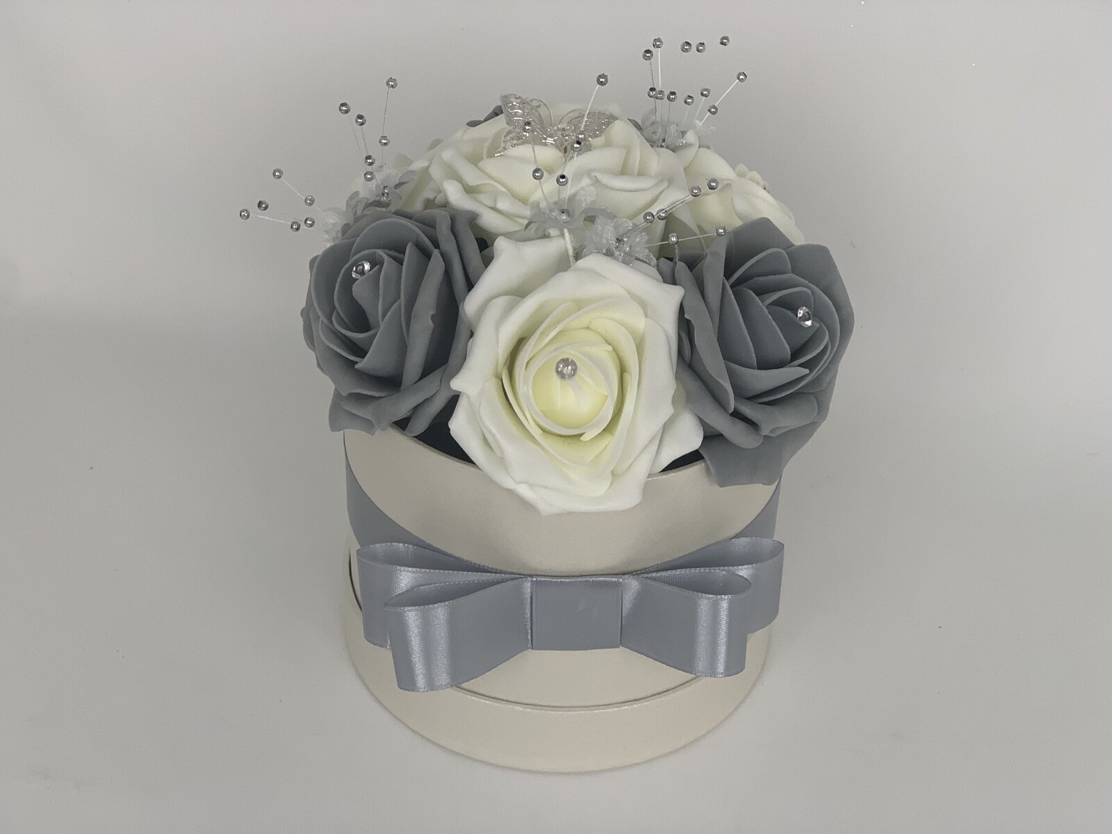 Artificial Flowers In A Hat Box Artificial Foam Roses Birthday