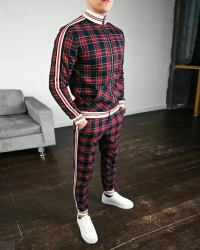 Conjunto de 2 piezas de chándal para hombre chándal hip hop pantalones chaqueta sudadera conjunto sudadera - Imagen 13 de 28