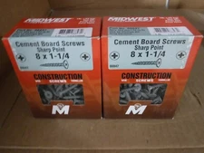 (2 PK) MIDWEST FASTENER 08847#8 X 1-1/4 CEMENT SCREWS SHARP POINT 164 PCS EACH B