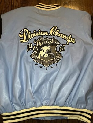 LARGE BIKERS JACKET Steve & Barry, New York Knights,Eastern Division Champs Blue
