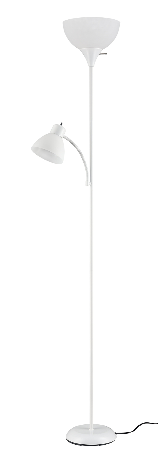 Mainstays 72-Inch Modern White Combo Floor Lamp with Adjustable Reading Light