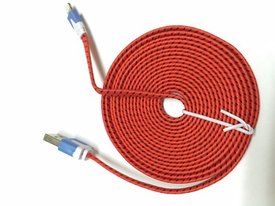 6FT 1-12 Pack Lot Flat Braided For Micro USB Charge Cable Fast Extra Long Cord