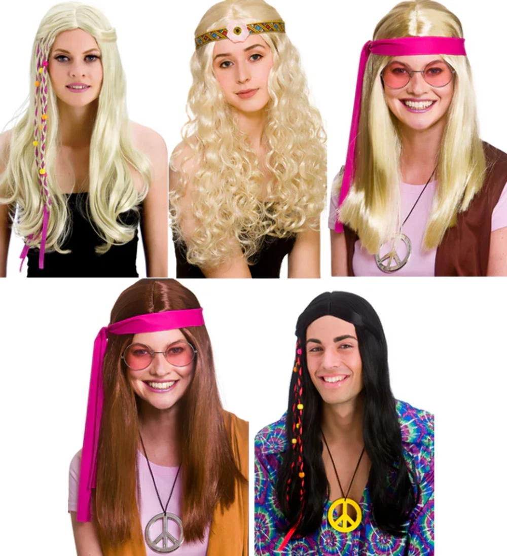 Hippie Disguise Set Adult Costume Accessory Kit Brown - Walmart.com