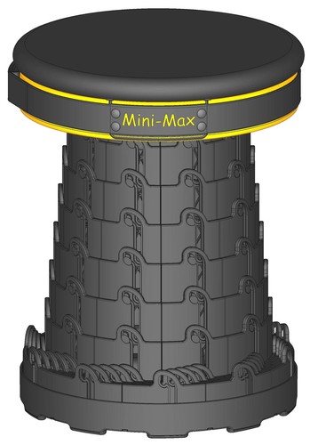 Real-original Padded 18.5" Mini-Max Stool. Portable Retractable Telescopic Seat. - Picture 3 of 12